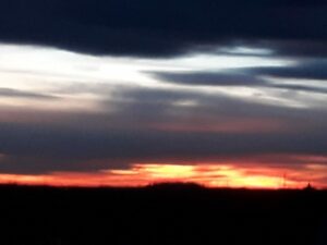 "Roter Sonnenuntergang" Stahl Wandbild