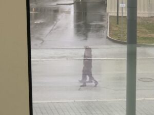 Regen-Asphalt Schattenpaar: Designer Schuhe